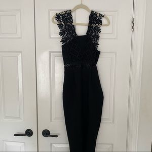 Topshop Black Lace Jumpsuit